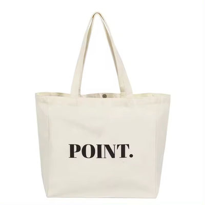 Deux courroies d'impression de sacs à main de toile ordinaire avec logo personnalisé Polyester revêtement de coton sac de magasinage