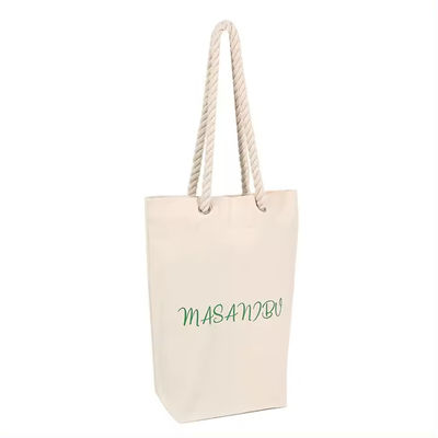 Deux courroies d'impression de sacs à main de toile ordinaire avec logo personnalisé Polyester revêtement de coton sac de magasinage