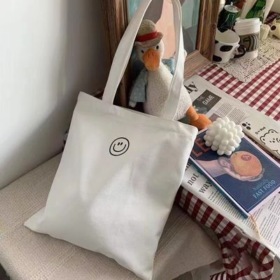 Deux courroies d'impression de sacs à main de toile ordinaire avec logo personnalisé Polyester revêtement de coton sac de magasinage