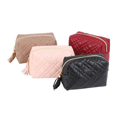 Sacs cosmétiques en cuir en PU avec combinaison de couleurs personnalisées