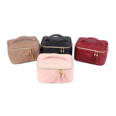 Sacs cosmétiques en cuir en PU avec combinaison de couleurs personnalisées