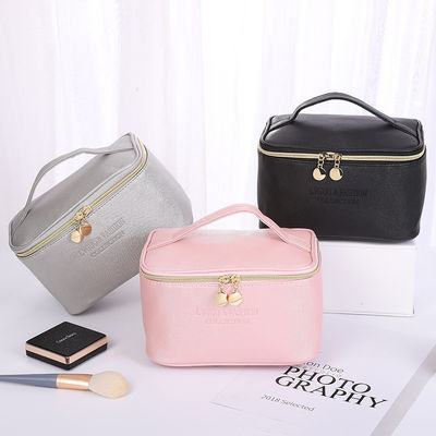 Sac cosmétique en velours à motifs de lettres Ensemble de 3 pour les femmes Voyage beauté fermeture à glissière organisateur