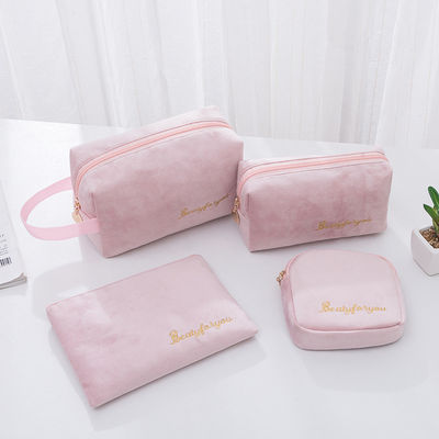 Logo personnalisé Sac de maquillage personnalisé Sacs à sacs ensemble de marque privée Sac cosmétique de velours