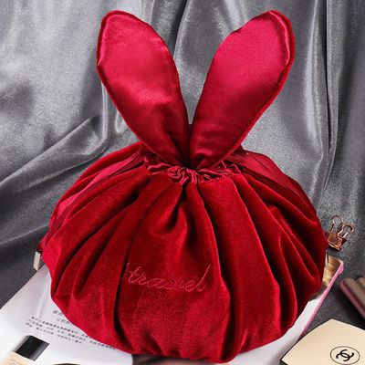 Sac de maquillage à corde de velours pour les cosmétiques