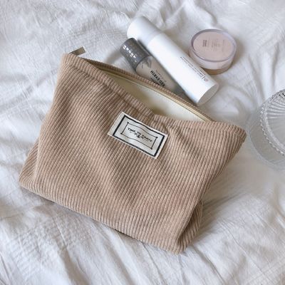 Le plus nouveau maquillage en velours à la mode Fermeture à glissière sac de toilette nouveau design 2021