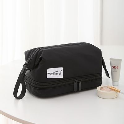 Logo personnalisé imprimé Eco Friendly Vanity Case Velvet Zipper pouch pour le maquillage cosmétique