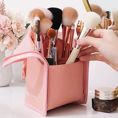Porteur de pinceaux de maquillage à fermeture à fermeture à glissière pour la promotion personnalisée et l'acceptation OEM / ODM