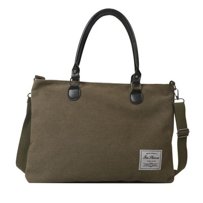 Aucune décoration coton gros sac à main avec poche et fermeture à glissière Logo imprimé sur mesure