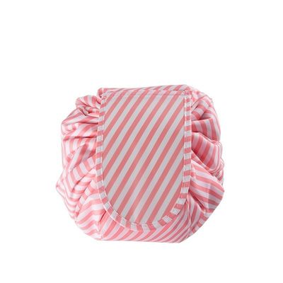 Commodité personnalisée couleur imperméable à l'eau pliable à corde à tirer sac de maquillage en toile pour les cosmétiques