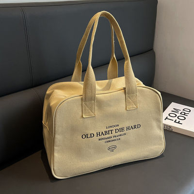 Sac à main en coton à grande capacité, fermeture ouverte, pour femmes