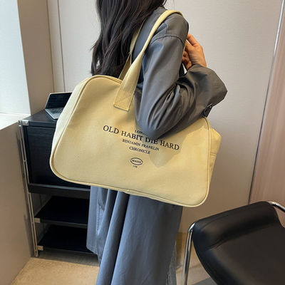 Sac à main en coton à grande capacité, fermeture ouverte, pour femmes