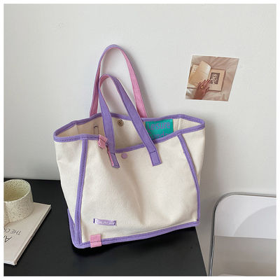 Mode recyclé naturel simple personnalisé écologique imprimé toile coton sac à dos