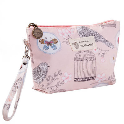 Sac de maquillage de mode en toile avec fermeture à glissière
