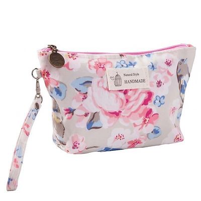 Sac de maquillage de mode en toile avec fermeture à glissière