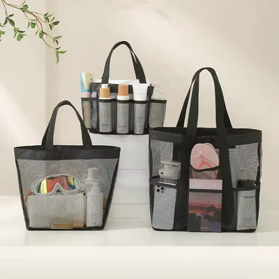Sacs à main de plage en maille essentielle d'été avec plusieurs poches et couleur personnalisée