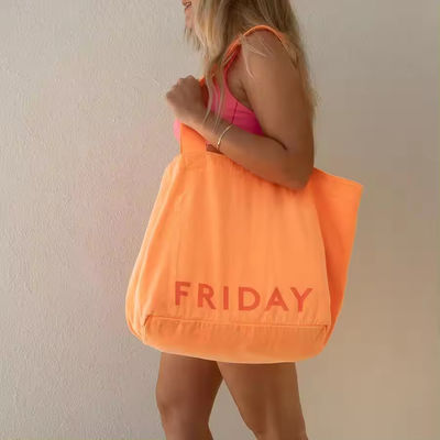 Sac de coton en toile de grande taille pour les achats sur la plage Acceptable OEM / ODM par la conception créative