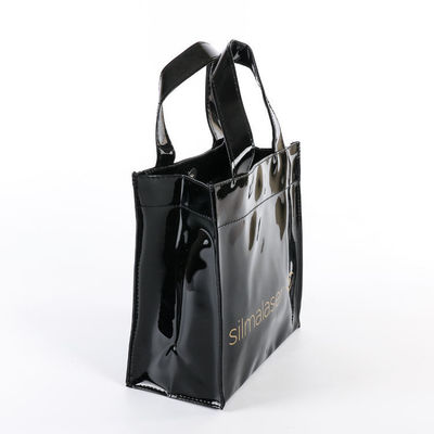 Design d'impression personnalisé à la mode Glossy Mirror Tote Handle Sac de magasinage avec logo Sac à main en PVC imperméable