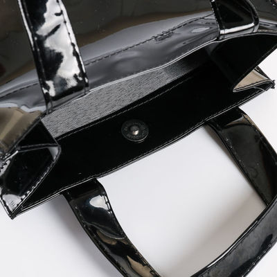 Design d'impression personnalisé à la mode Glossy Mirror Tote Handle Sac de magasinage avec logo Sac à main en PVC imperméable