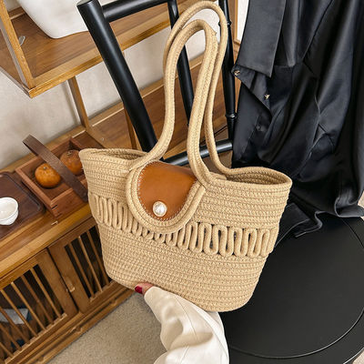 Sacs à main de paille de plage brodés pour femmes sur mesure