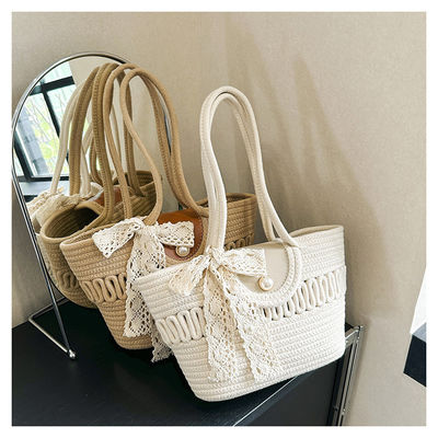 Sacs à main de paille de plage brodés pour femmes sur mesure