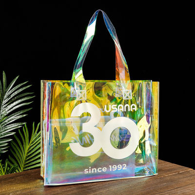 Logo personnalisé sac de plage holographique avec poignée plus forte et autre type de motif