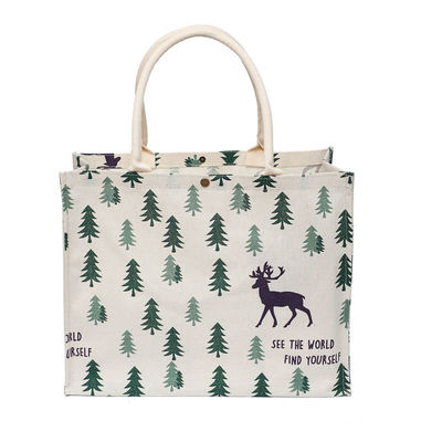 Sacs à main en lin de coton écologique de grande taille Sacs à main en coton de chanvre de la Hesse Sacs à main de jute avec conception personnalisée