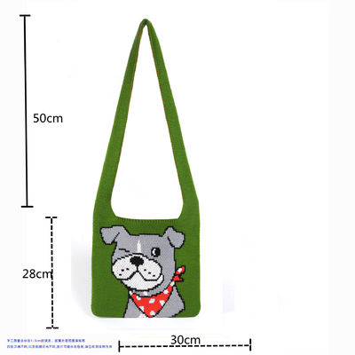 Sac à tricoter fait à la main à la peau claire à l' arrière tissé en néoprène en pou pour taille moyenne