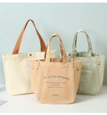 Coloris personnalisés toile de coton réutilisable femme sac de shopping pour taille moyenne