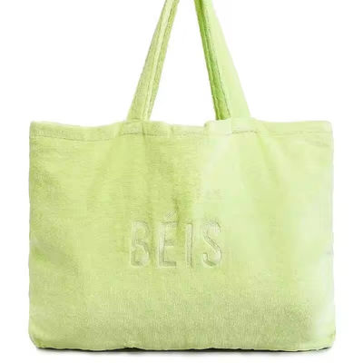 Sacs à main de femme à main brodés sur mesure Large tissu rose Terry Portable Sac de plage