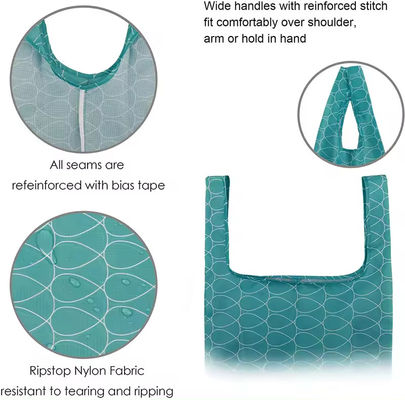 Sacs d'épicerie écosystémique en nylon en ripstop recyclé étanche à l'eau avec style en boucle douce