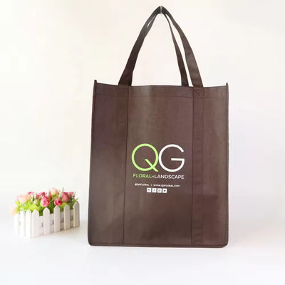 Logo imprimé Eco personnalisé Reutilisable Tissu non tissé Sac à main pour l'épicerie