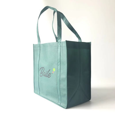 Logo imprimé Eco personnalisé Reutilisable Tissu non tissé Sac à main pour l'épicerie