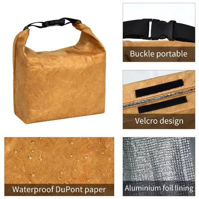 Foil d'aluminium thermique alimentaire isolé Dupont Tyvek Sac de refroidisseur de papier kraft avec poignée sur mesure