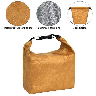 Foil d'aluminium thermique alimentaire isolé Dupont Tyvek Sac de refroidisseur de papier kraft avec poignée sur mesure