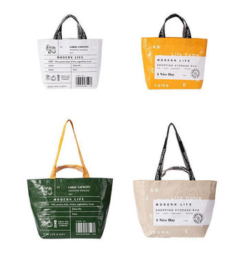 Sac de magasinage personnalisé à la main avec couleur personnalisée et logo multicolore