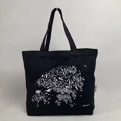 12 oz Sac à dos en toile noire pour achats de luxe Matériau en coton biologique