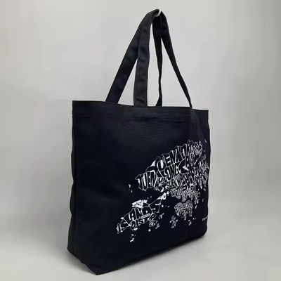12 oz Sac à dos en toile noire pour achats de luxe Matériau en coton biologique