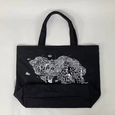 12 oz Sac à dos en toile noire pour achats de luxe Matériau en coton biologique