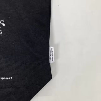 12 oz Sac à dos en toile noire pour achats de luxe Matériau en coton biologique