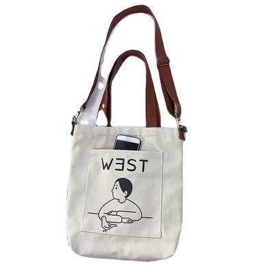 Style en boucle douce Imprimé sur mesure Eco-friendly Recyclé Large Canvas Grocery Shopping Strap Tote Bag