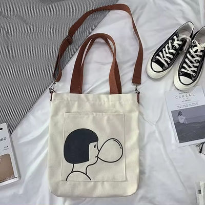 Style en boucle douce Imprimé sur mesure Eco-friendly Recyclé Large Canvas Grocery Shopping Strap Tote Bag