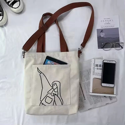 Style en boucle douce Imprimé sur mesure Eco-friendly Recyclé Large Canvas Grocery Shopping Strap Tote Bag