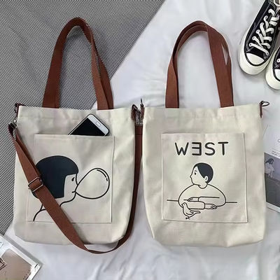 Style en boucle douce Imprimé sur mesure Eco-friendly Recyclé Large Canvas Grocery Shopping Strap Tote Bag