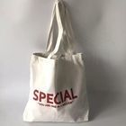 Logo personnalisé imprimé en coton naturel semi-blanc en toile de dessin à corde sac à main pour faire du shopping