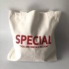 Logo personnalisé imprimé en coton naturel semi-blanc en toile de dessin à corde sac à main pour faire du shopping