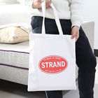 Logo personnalisé imprimé en coton naturel semi-blanc en toile de dessin à corde sac à main pour faire du shopping