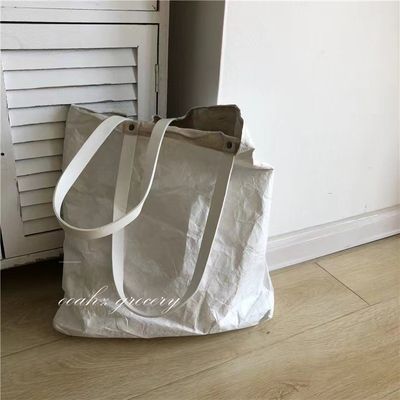 Unisexe gros sac à main en papier kraft nettoyant à pédales avec logo personnalisé et poignée unique