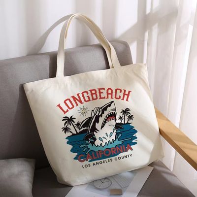 Promotion sur mesure épaule durable coton toile sac à main de magasinage avec une grande capacité