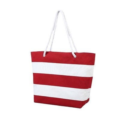 Sacs à main en toile rayés Sacs à main personnalisés Sacs de magasinage avec logo