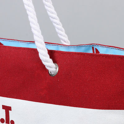 Sacs à main en toile rayés Sacs à main personnalisés Sacs de magasinage avec logo